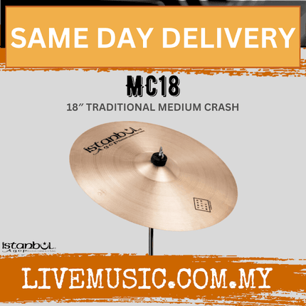 Istanbul Agop Cymbals MC18 18" Traditional Medium Crash Cymbal ( MC-18 / MC 18 )
