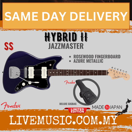 Fender Japan Hybrid II Jazzmaster Electric Guitar, RW Fretboard - Azure Metallic
