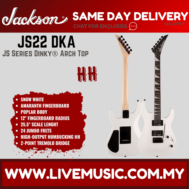 Jackson JS-22 - JS Series Dinky Arch Top Electric Guitar Amaranth Fretboard - Snow White (JS22 /JS 22)