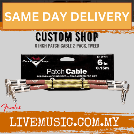 Fender Custom Shop 6inch Patch Cable, 2-Pack - Tweed