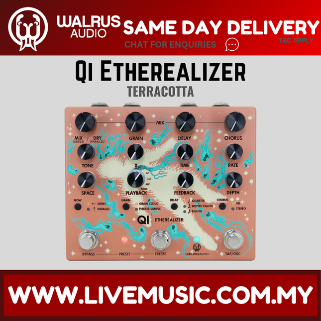 Walrus Audio Qi Etherealizer Guitar Effects Pedal, Terracotta