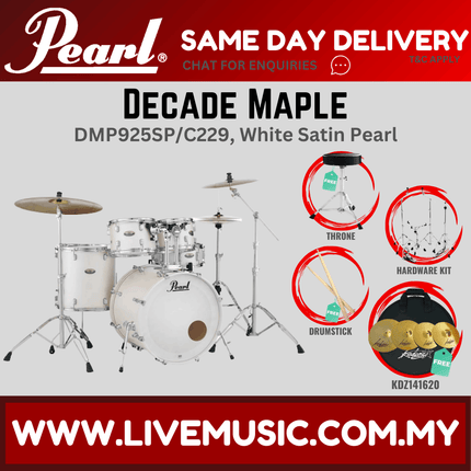 Pearl Decade Maple DMP925SP/C 5-Piece Drum Set with KDZ141620 Cymbals Set and Hardware