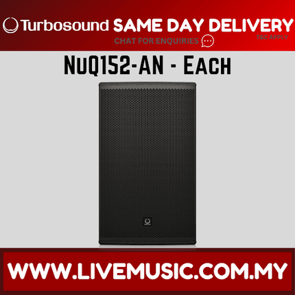 Turbosound NuQ152-AN 2500 Watt 15" Powered Loudspeaker w/Wireless Mic, Speaker Stand And Cable - Pair (NuQ152 AN NuQ152AN)
