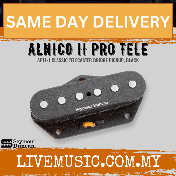 Seymour Duncan APTL-1 Alnico II Pro Telecaster Pickup – Bridge, Black (APTL1/APTL 1)