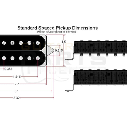 DiMarzio DP257BK Illuminator Bridge Humbucker Guitar Pickup, Black (DP257 BK/DP257-BK)