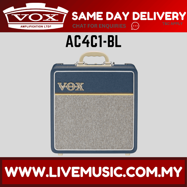 Vox AC4C1-BL 4 Watt 1x10 Limited Edition Blue Guitar Combo Amp Amplifier (AC-4-C1/AC 4 C1/AC 4 C1 BL)