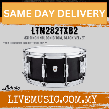 Ludwig LTN282TXB2 8x12inch Neusonic Tom, Black Velvet