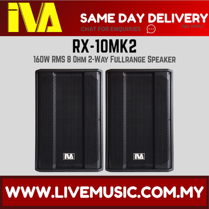 IVA RX-10MK2 10" 160W RMS 8 Ohm 2-Way Fullrange Speaker - Pair ( RX10MK2 / RX 10MK2 )