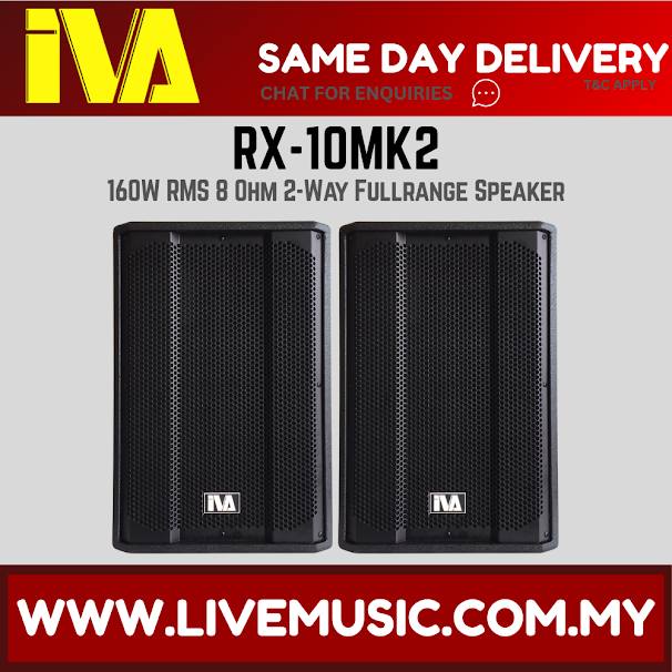 IVA RX-10MK2 10" 160W RMS 8 Ohm 2-Way Fullrange Speaker - Pair ( RX10MK2 / RX 10MK2 )