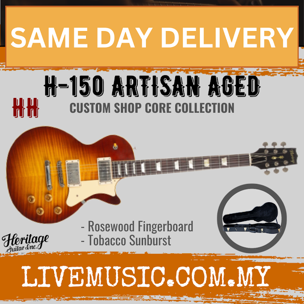Heritage Custom Shop Core Collection H-150 Electric Guitar with Case, Tobacco Sunburst, Artisan Aged ( H150 / H 150 )
