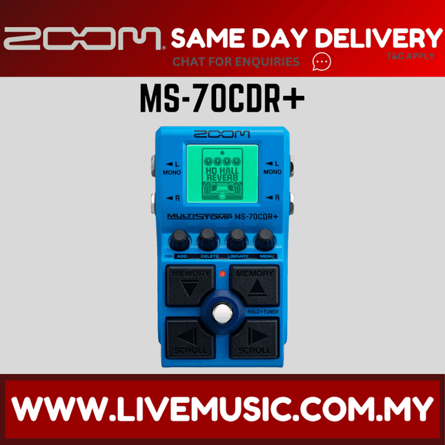 Zoom MS-70CDR+ MultiStomp Guitar Effects Pedal ( MS 70CDR+ / MS70CDR+ )