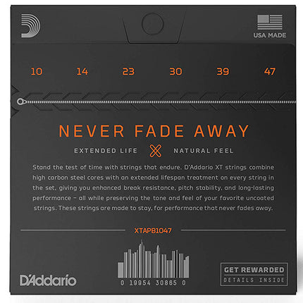 D'Addario XTAPB1047 - XT Acoustic Phosphor Bronze Strings, Extra Light (10-47)(Daddario)