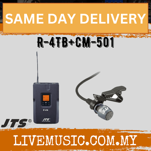JTS R-4TB+CM-501 R-4 Series Plastic Bodypack Transmitter + Lavalier Microphone (R4TB+CM501)