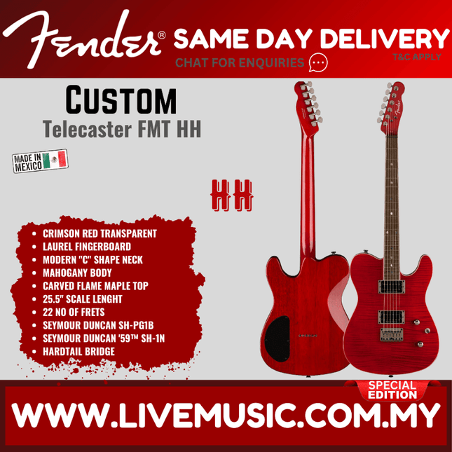 Fender Special Edition Custom Telecaster FMT HH Electric Guitar - Crimson Red