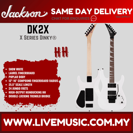 Jackson X Series Dinky DK2X Electric Guitar, Laurel FB, Snow White