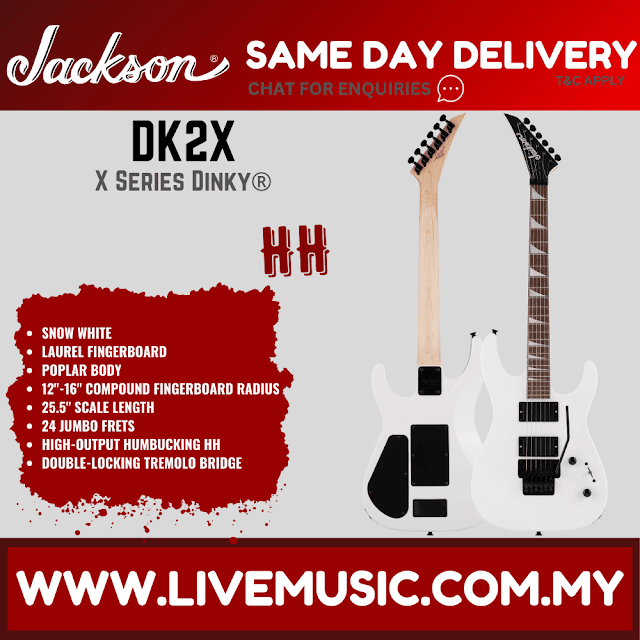Jackson X Series Dinky DK2X Electric Guitar, Laurel FB, Snow White
