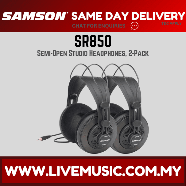 Samson SR850 - Semi-Open Studio Headphones, 2-Pack (SR-850/SR 850)