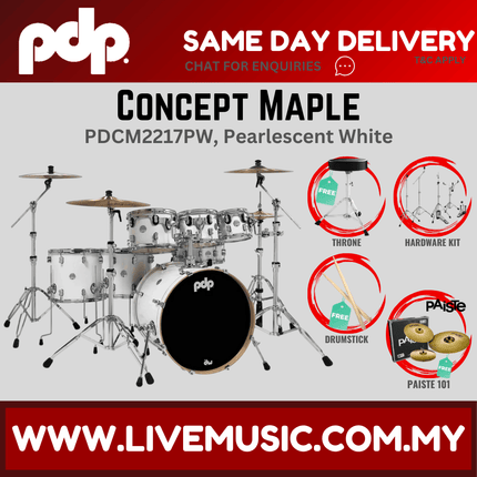 PDP by DW CM7 Concept Maple Shell Pack - 7-piece with Paiste 101 Cymbals - (PDCM2217)