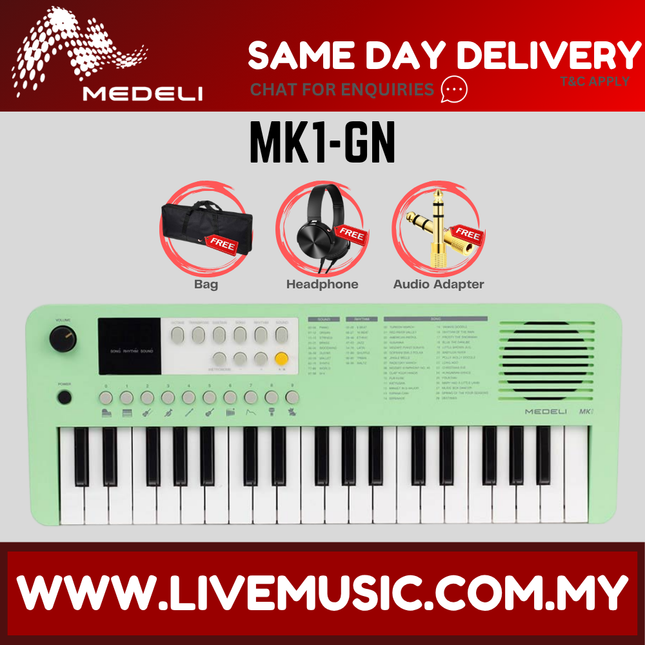 Medeli MK1 37 Keys Keyboard, Green ( Mk-1 / Mk 1 )