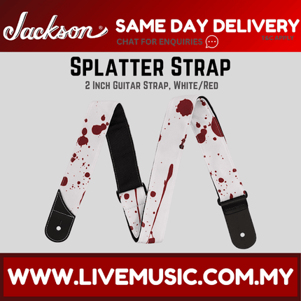 Jackson Splatter Guitar Strap, White/Red