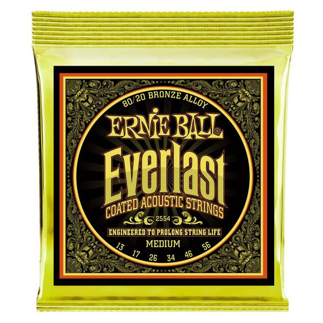 Ernie Ball 2554 Acoustic Guitar Strings Coated 80/20 Bronze Medium (13-56/EB2554)