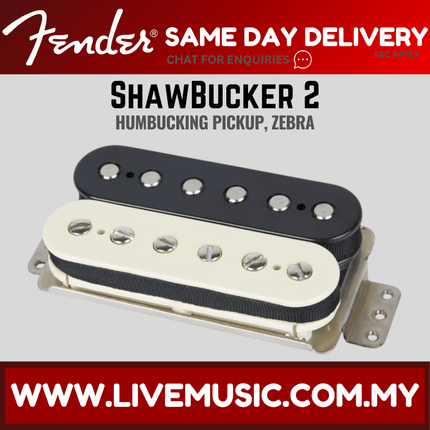 Fender Shawbucker 2 Humbucking Electric Guitar Pickup, Zebra