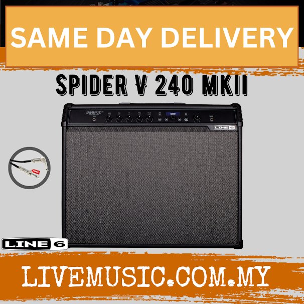 LINE 6 Spider V 240 MkII - 240 watts, 2x12" Modeling Combo Amp with Cable (LINE6 V240/V240MKII /V-240 MK2)