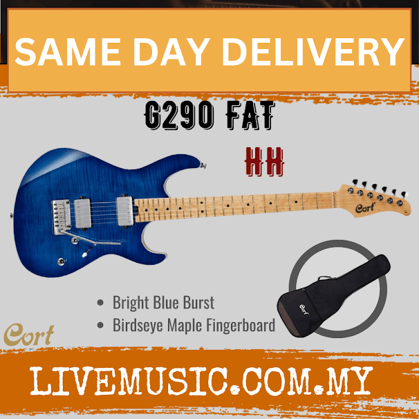 Cort G290 FAT Electric Guitar Birdseye Maple Fretboard with Bag - Bright Blue Burst ( G290 / G290FAT )
