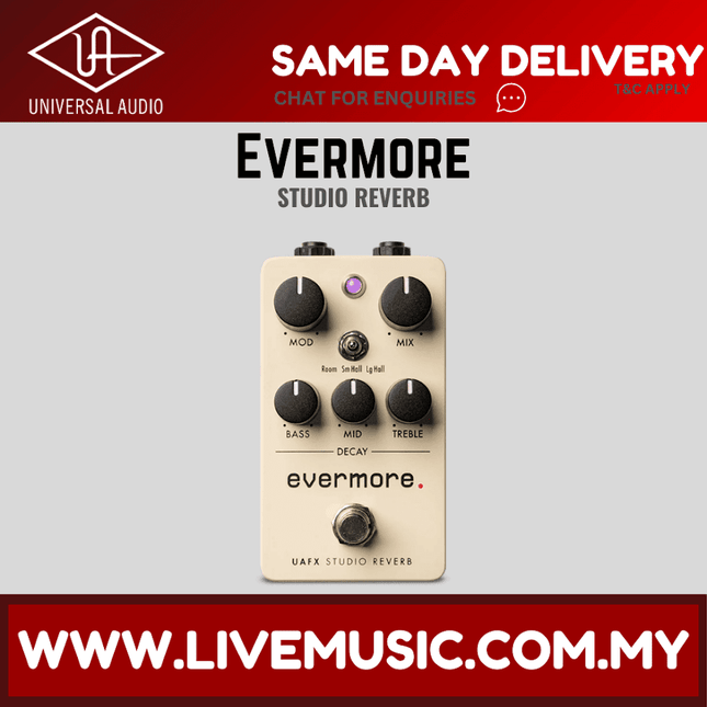 Universal Audio UAFX Evermore Studio Reverb Guitar Effects Pedal