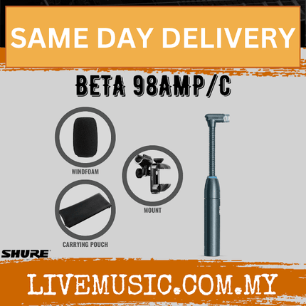 Shure Beta 98AMP/C Clip-on Gooseneck Condenser Microphone ( BETA 98AMPC / BETA98AMPC )