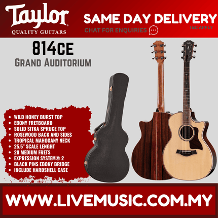 Taylor 814ce V-Class Grand Auditorium Acoustic Guitar w/Case