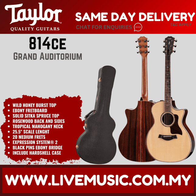 Acoustic guitar in wild honey burst with hard case, natural wood soundboard