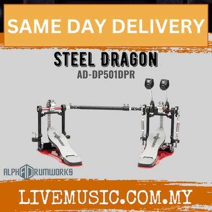 Alpha drumworks AD-DP501DP Steel Dragon double pedal ( AD DP501DP / ADDP501DP )