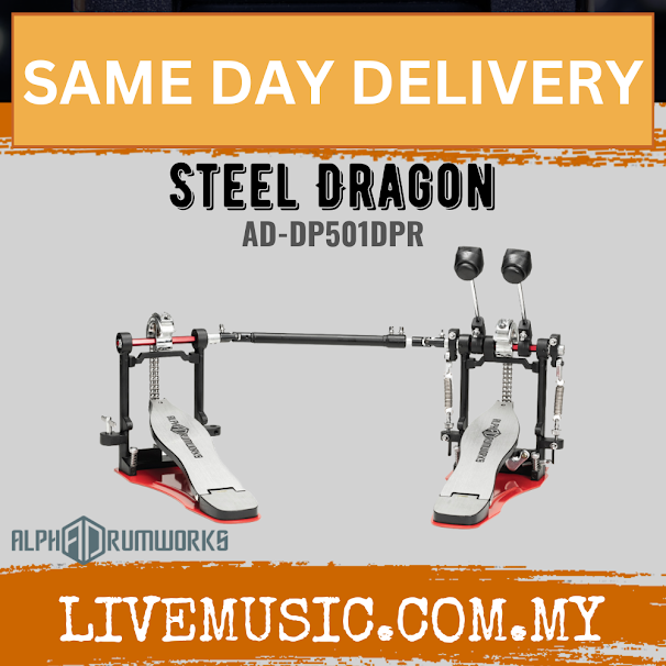 Alpha drumworks AD-DP501DP Steel Dragon double pedal ( AD DP501DP / ADDP501DP )