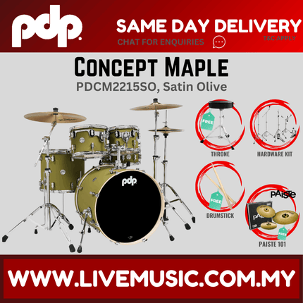 PDP by DW CM5 Concept Maple Shell Pack - 5-piece With Paiste101 Cymbals - ( PDCM2215 )