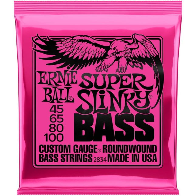 Ernie Ball 2834 Super Slinky Round Wound Electric Bass Strings (45-100/EB2834)