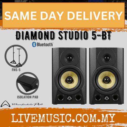 WHARFEDALE PRO Diamond Studio 5" Active Studio Monitor Bluetooth Speaker With Speaker Stand - Each / Pair (DIAMOND STUDIO-5BT)