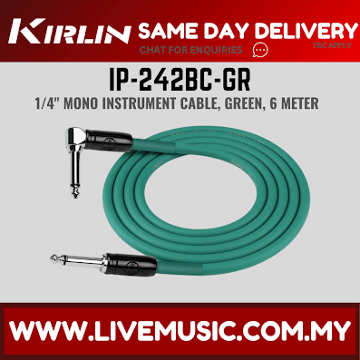 Kirlin Cable IP-242BC 3/6/10 Meter Mono Right Angle L Instrument Cable For Electric Acoustic Bass Guitar Speaker Amp Keyboard Drum Amplifier (IP 242BC/IP242BC)