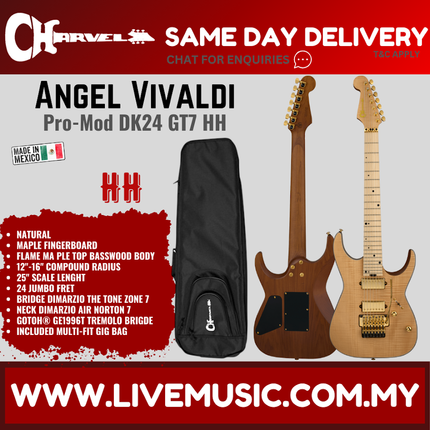 Charvel Angel Vivaldi Signature 7-String Pro-Mod DK24-7 HH Electric Guitar, Maple FB, Betty/Natural