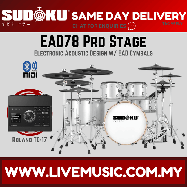 Sudoku EAD78 Pro Stage Electronic Digital Drum Set w/Module (EAD78PROSTAGE/EAD78-PRO)