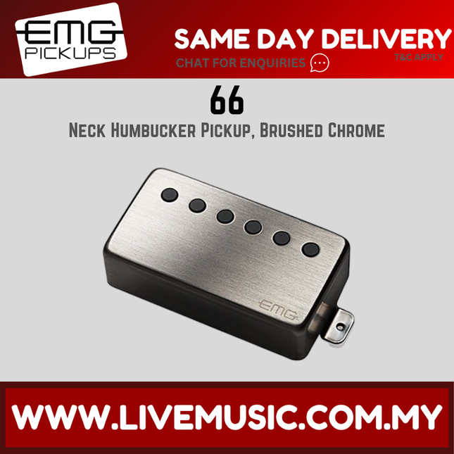 EMG 66 Brushed Humbucker Neck Pickup - Chrome