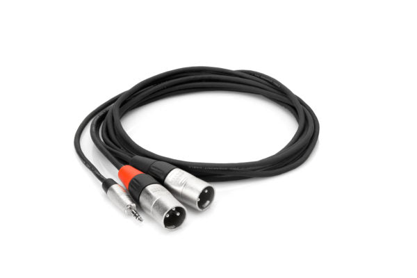 Hosa HMX-010Y Pro Stereo Breakout Cable, REAN 3.5mm TRS to Dual XLR3M (HMX010Y/HMX 010Y)