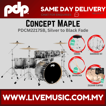 PDP by DW CM7 Concept Maple Shell Pack - 7-piece with Zildjian ILHPRO Cymbals - (PDCM2217)