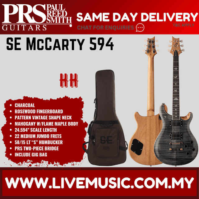 PRS SE McCarty 594 Electric Guitar, Vintage Sunburst / Black Gold Sunburst / Faded Blue / Charcoal / Turquoise
