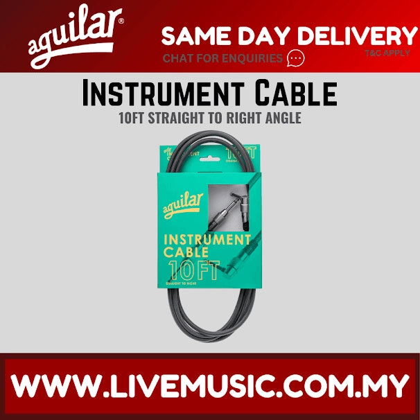 Aguilar 10FT Right Angle to Straight Instrument Cable ( AGINST10RS )