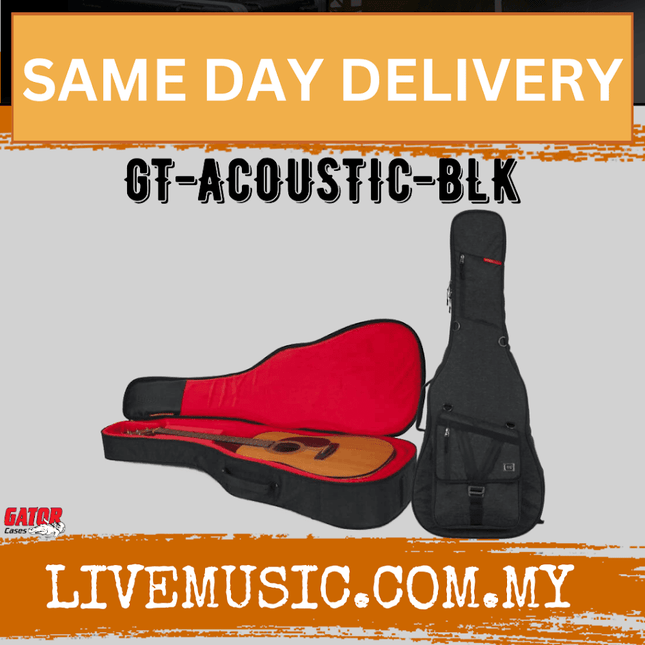 Gator GT-ACOUSTIC-BLK Transit Series Acoustic Guitar Bag - Black