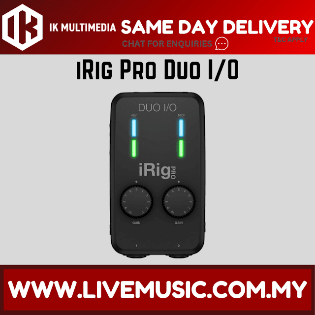 IK Multimedia iRig Pro Duo I/O 2 channel Audio/Midi Interface for iOS, Android, Mac & PC
