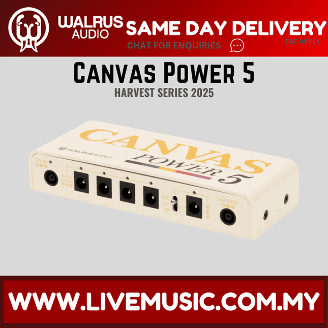 Walrus Audio Canvas 5 pedal power supply with input/output jacks, beige Harvest Series 2025