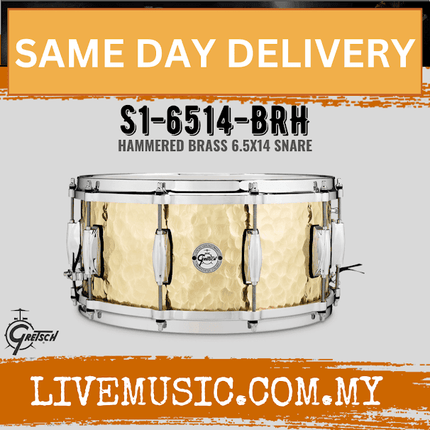 Gretsch S1-6514-BRH 6.5x14inch Hammered Brass Snare Drum