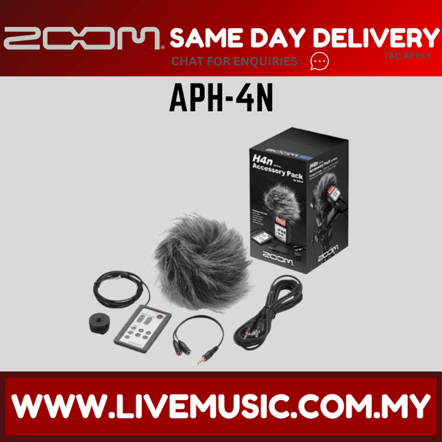 Zoom APH-4N accessory pack with fuzzy windscreen, cables, and remote